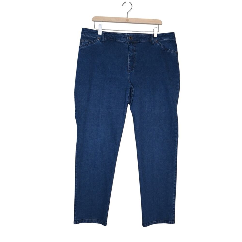 J. Jill Women's Straight Leg Jeans in Dark Blue Denim
